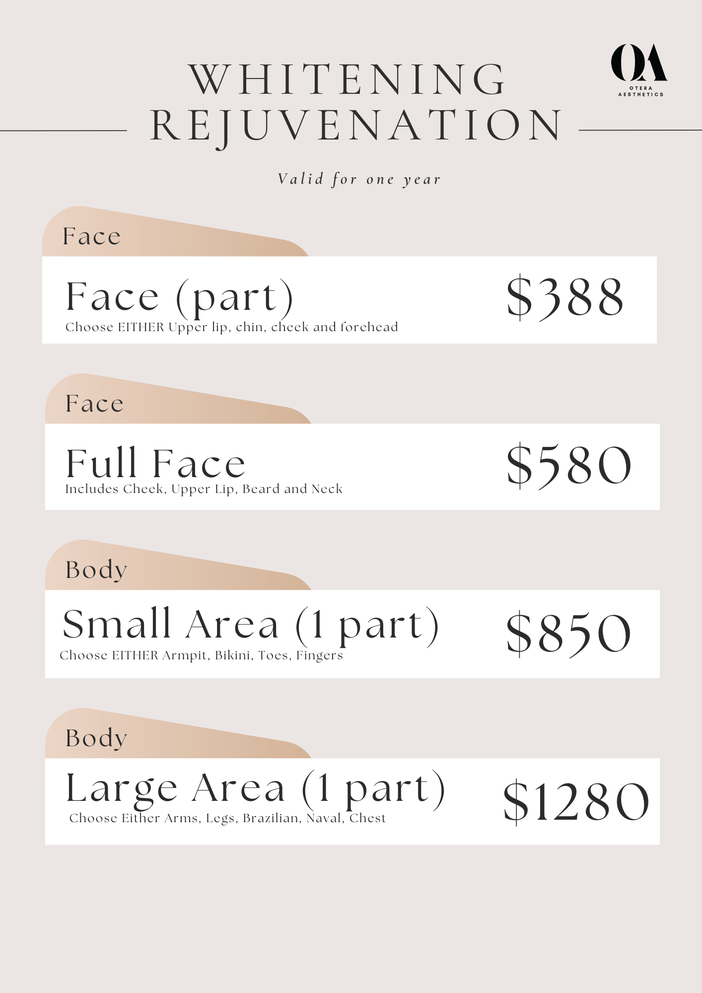 Unlimited SHR Whitening for 1 year!